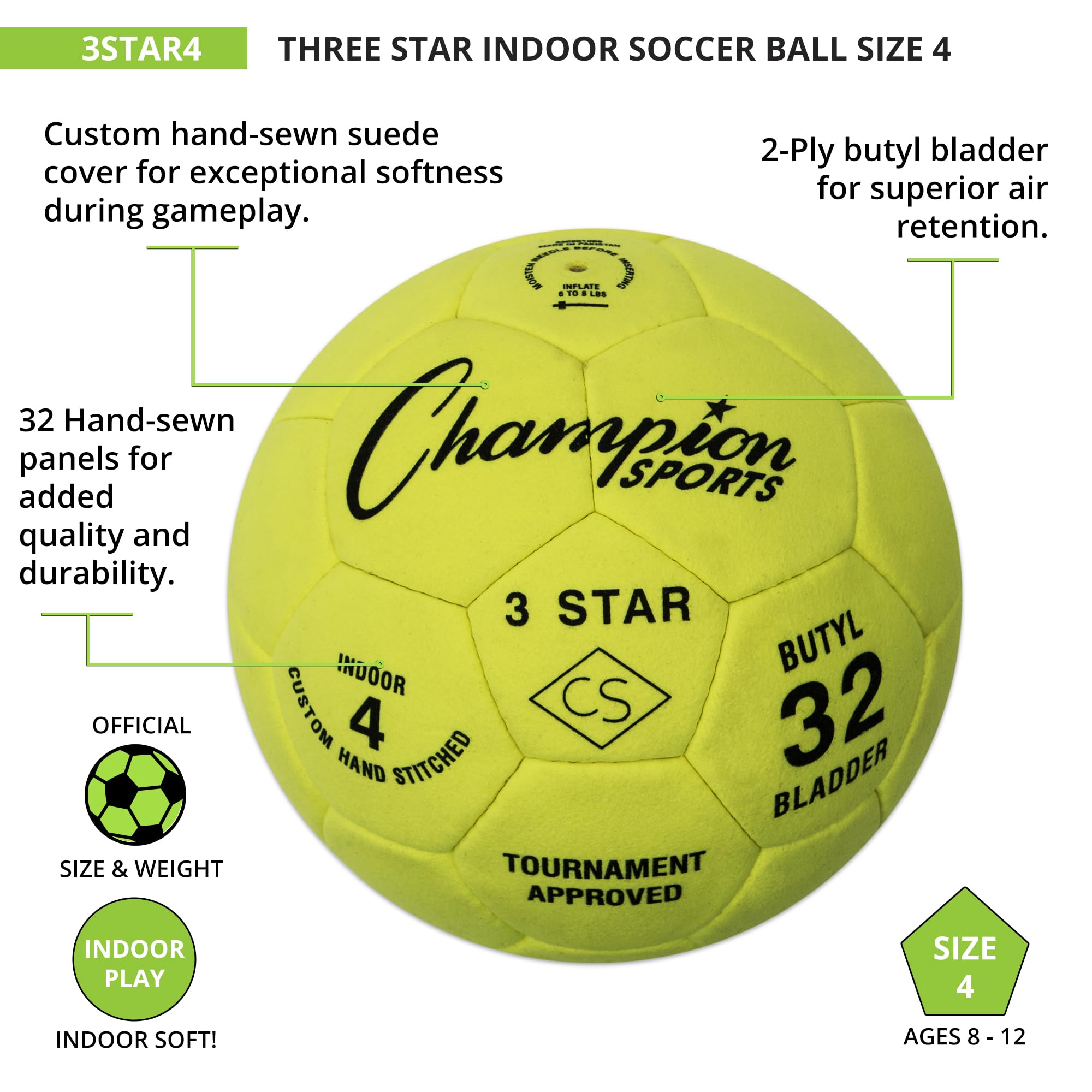 CHAMPION SPORTS 3 Star Palla da Calcio