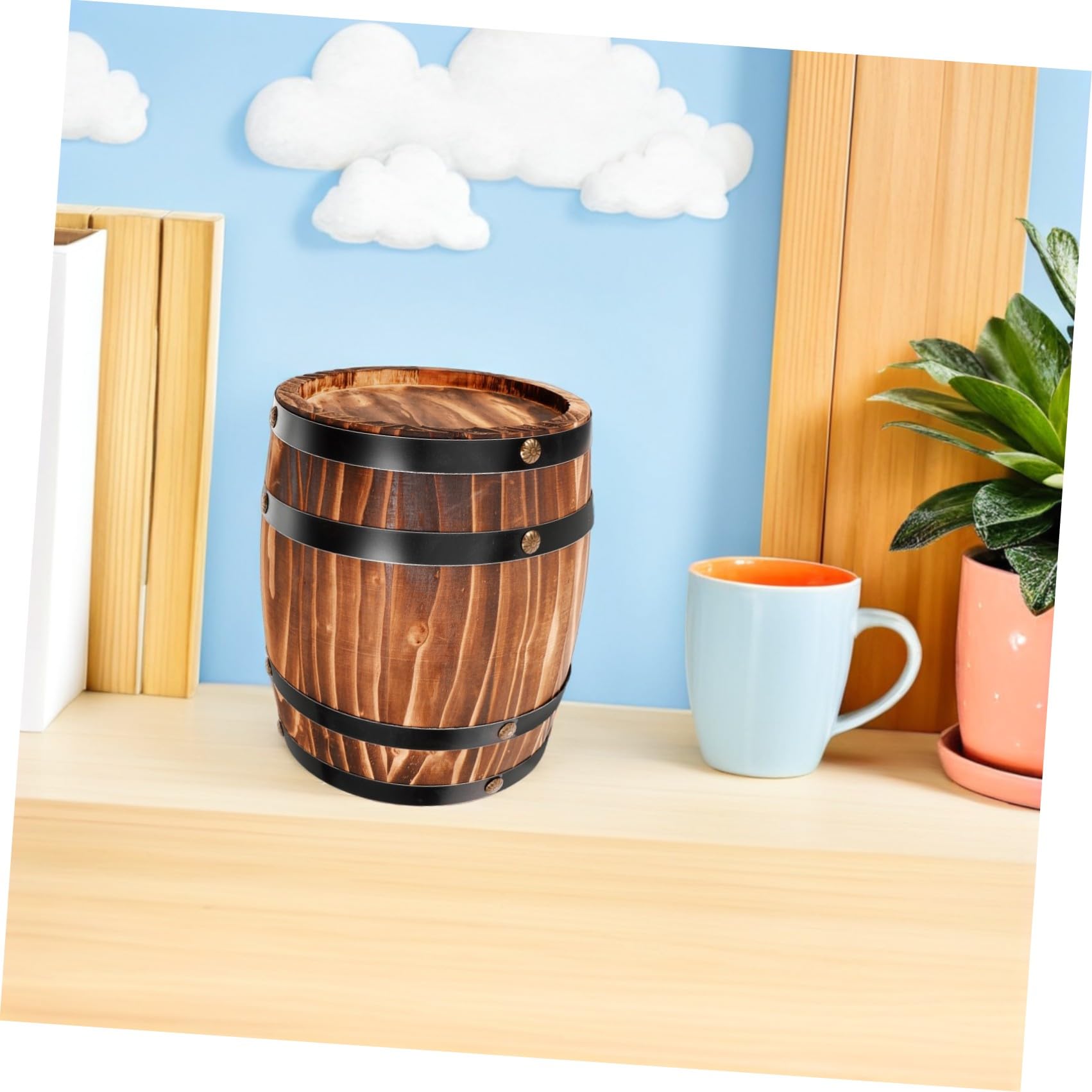 BESPORTBLE 2 Piezas Barril de Vino de Madera Artesanal 8x6 para Bar Retro