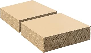 Golden State Art, 50 Pack 8x8 Corrugated Cardboard Sheets Cardboard Inserts Flat Cardboard Layer Pads for Packing, Mailing or Art Crafts (1/8" Thick, Brown)