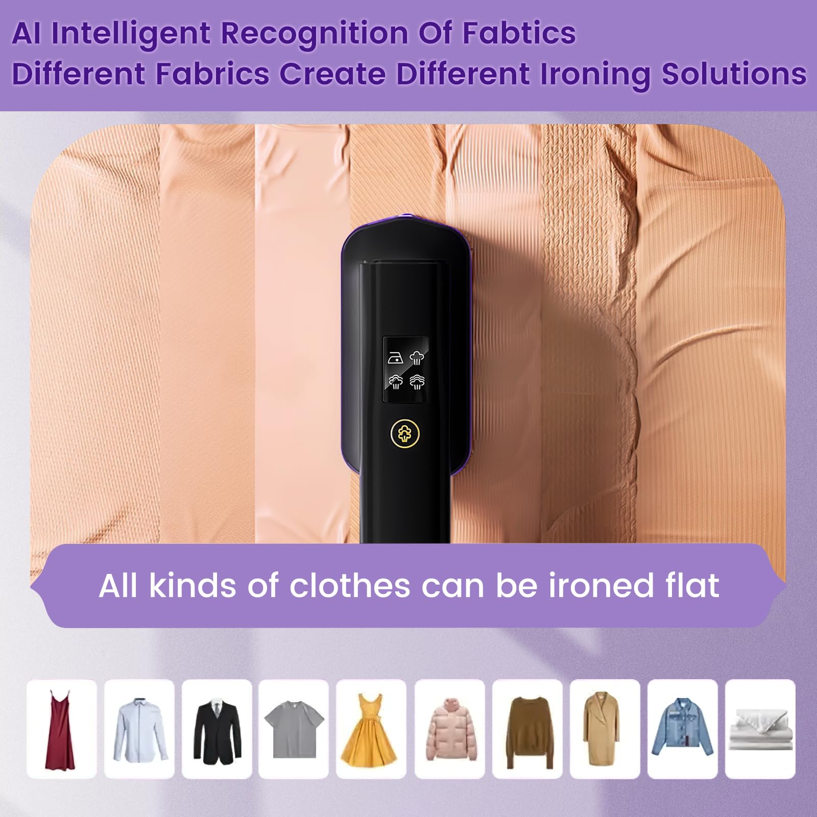 Vaporizador portátil para ropa, vaporizador portátil de visualización LCD de viaje, tres funciones opcionales, voltaje de 1200 W, fuerte plancha de vapor dos en uno, tanque de agua