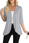 Yincro Women's Casual 3/4 Sleeve Cardigan Lightweight Soft Open Front Cardigans