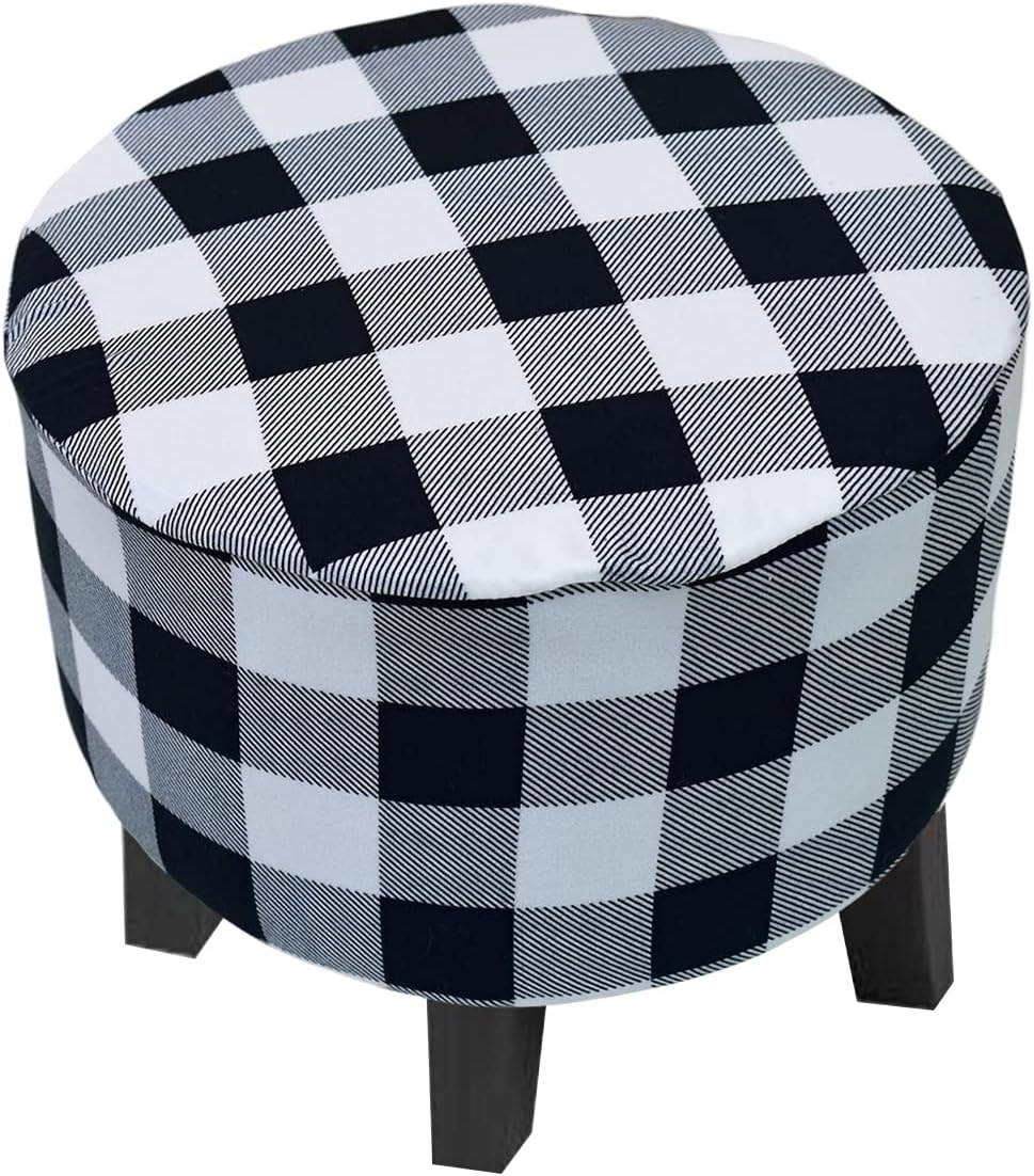 GOSTADY Round Ottoman Slipcover Stretch Ottoman Cover
