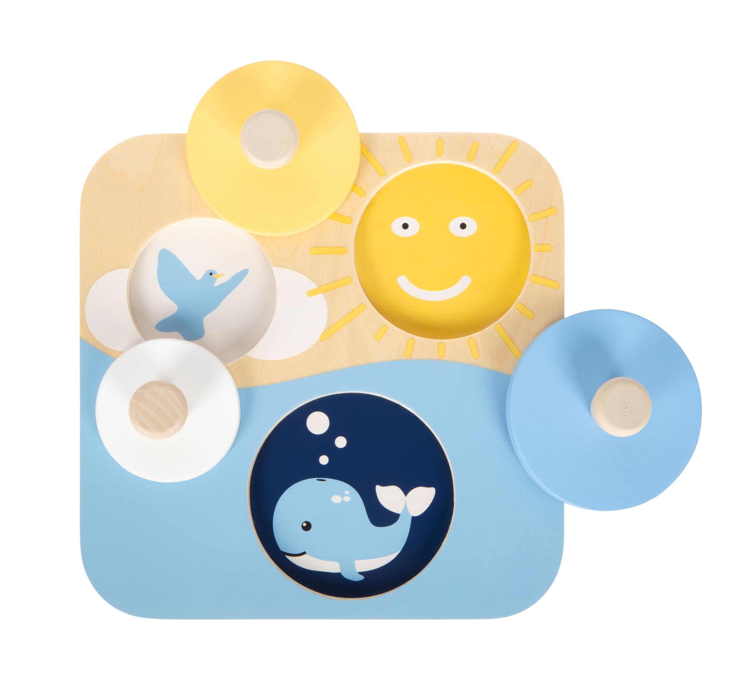 small foot Baby-Box 10-12 Monate, Babyspielzeug Komplett-Set, ab 10 Monaten | Baby Geschenk: 10-12 Monate, Babyspielzeug Set für Jungen & Mädchen mit Stapelturm, Steckspiel & Sprach-Coins aus Holz