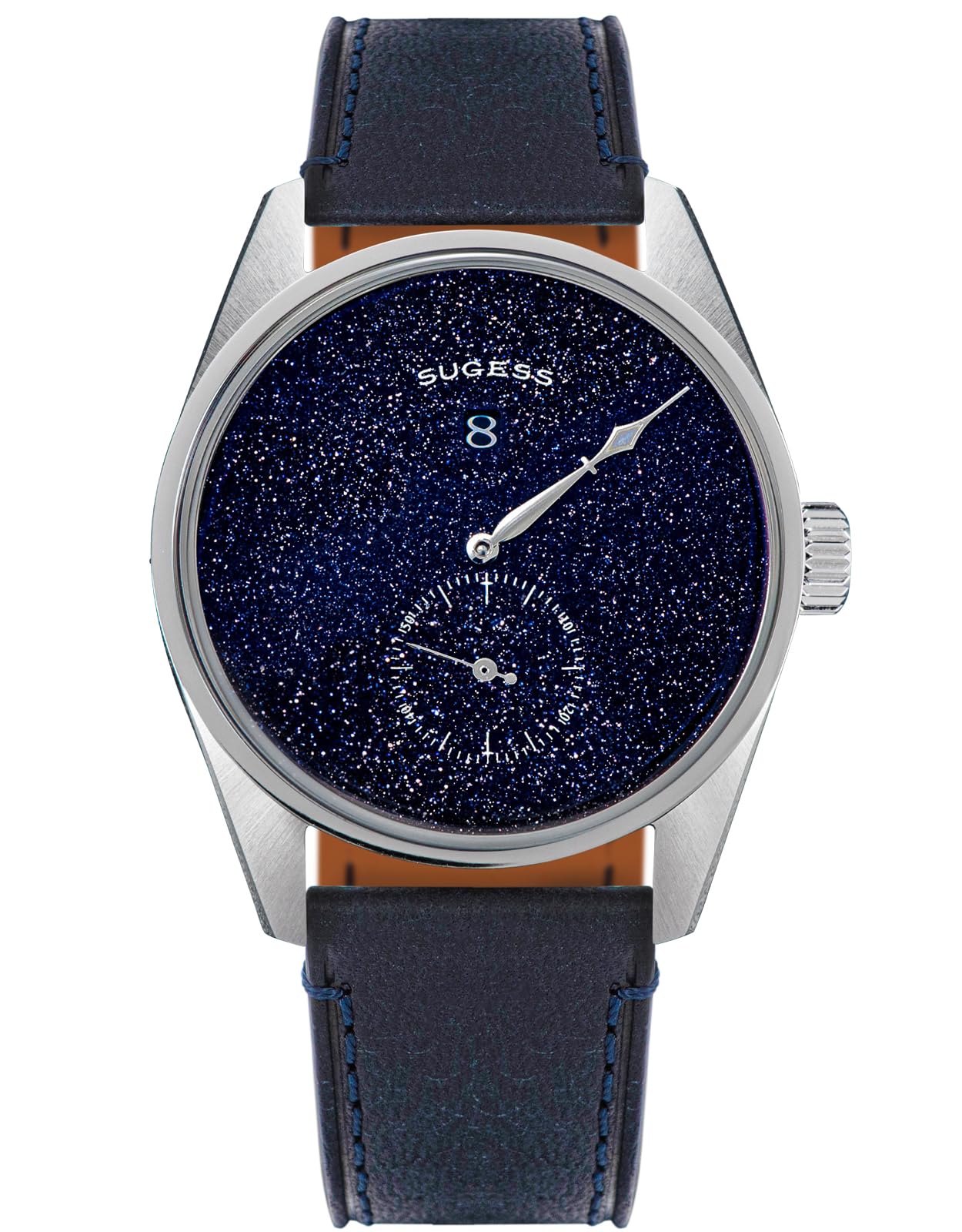 Amazon.com: Sugess Art Master 38mm BlueGold Stone Dial Jump Hour
