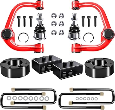 3" Front 2" Rear Leveling Lift Kit with Extended Upper Control Arms Compatible with Ford F150 2004-2020, Suspension Lift Kit w/Front Strut Spacers & Rear Lift Blocks