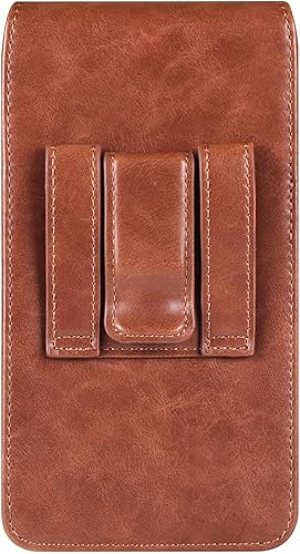 Miniatura 3 de Funda universal de cuero compatible con teléfono celular con clip para cinturón compatible con Motorola Moto G Stylus 5G, Defy (2021), G40 Fusion,