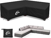 Vista 26 de Kipiea Funda para sofá modular en forma de V para patio, tela Oxford resistente 420D, funda modular para exteriores con 6 hebillas a prueba