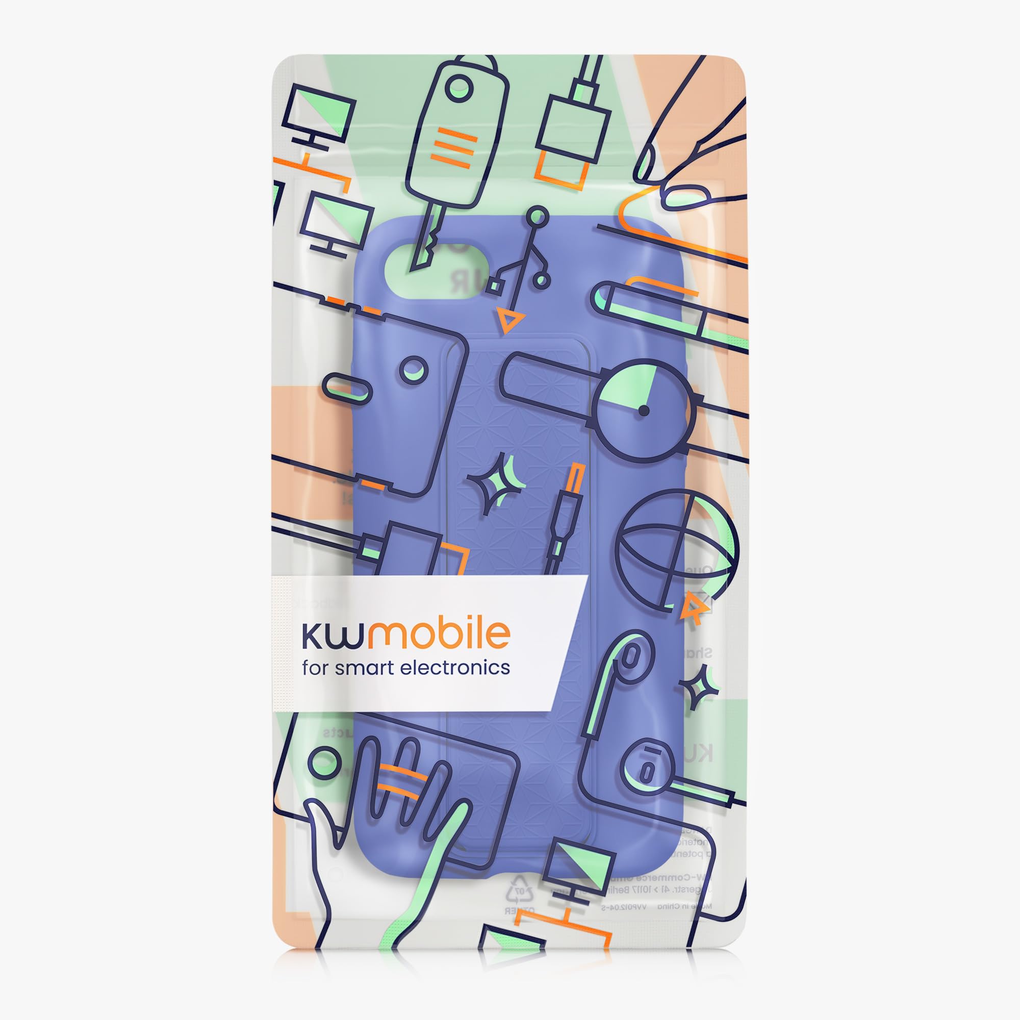 kwmobile Etui kompatybilne z Apple iPhone SE (2022) / iPhone SE (2020) / iPhone 8 / iPhone 7 - Etui z paskiem na rękę i podstawką, miękka silikonowa powłoka TPU - Baltic Blue