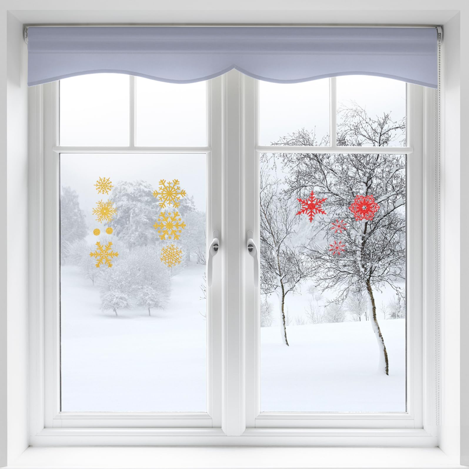 27 Stück Kreative Weihnachtsfensteraufkleber aus Pvc Schneeflockenartig für Restaurants und Schaufenster