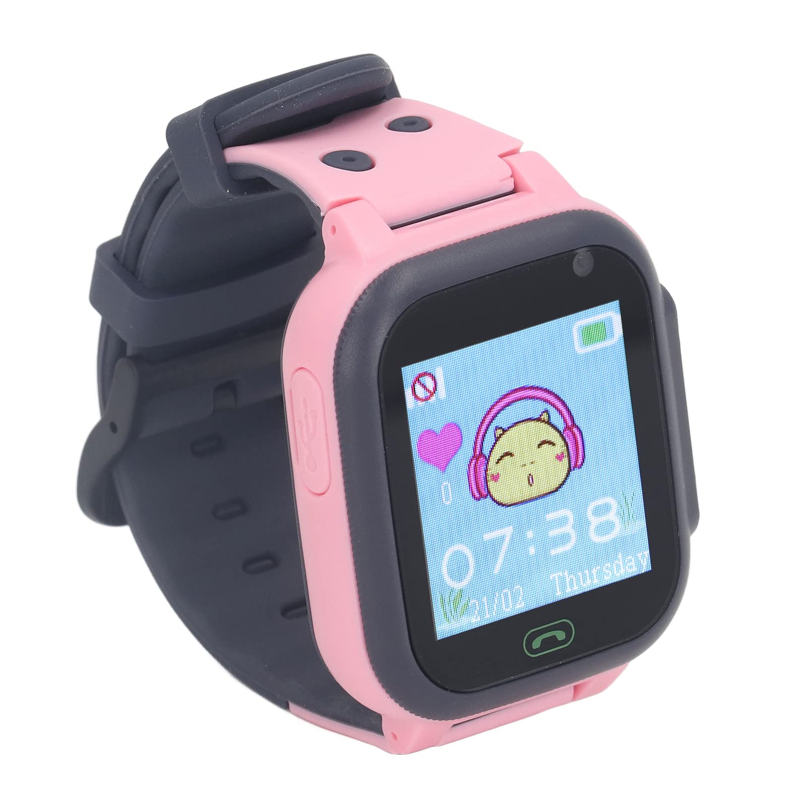 Qcwwy Enfants Montre Intelligente Téléphone Lecteur de Musique Garçons Filles Smartwatch (Rose)