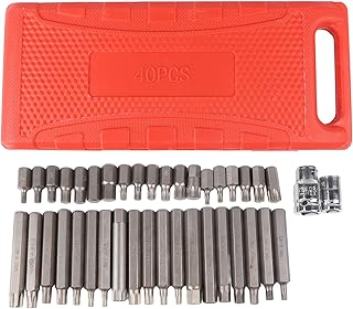 Spline Tip Bit Socket Set Multiple Sizes Master Tip Bit Socket Set, Solid Chrome Vanadium Alloy Spline Tip Bit Socket Set with Storage Box for S2 Auto Repairing, Triple Square Long Short Spline Bit