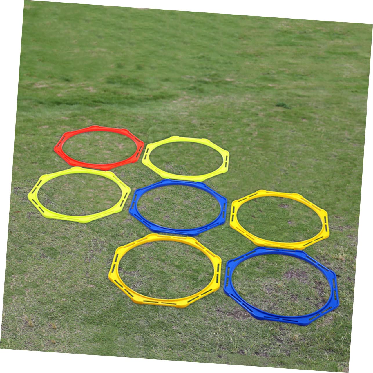 Kisangel Cerchi di Agilità di Allenamento per Calcio 4 Pezzi in Pp Portatili per Esercizi di Velocità e Resistenza, per Festa Mondiale di Attrezzatura per Abilità Calcistiche
