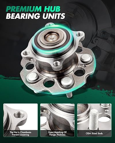 Miniatura 4 de SCITOO Conjunto de cubo de rodamiento de rueda trasera 512320 para Honda Odyssey 2005-2016 NOABS 5 lengüetas