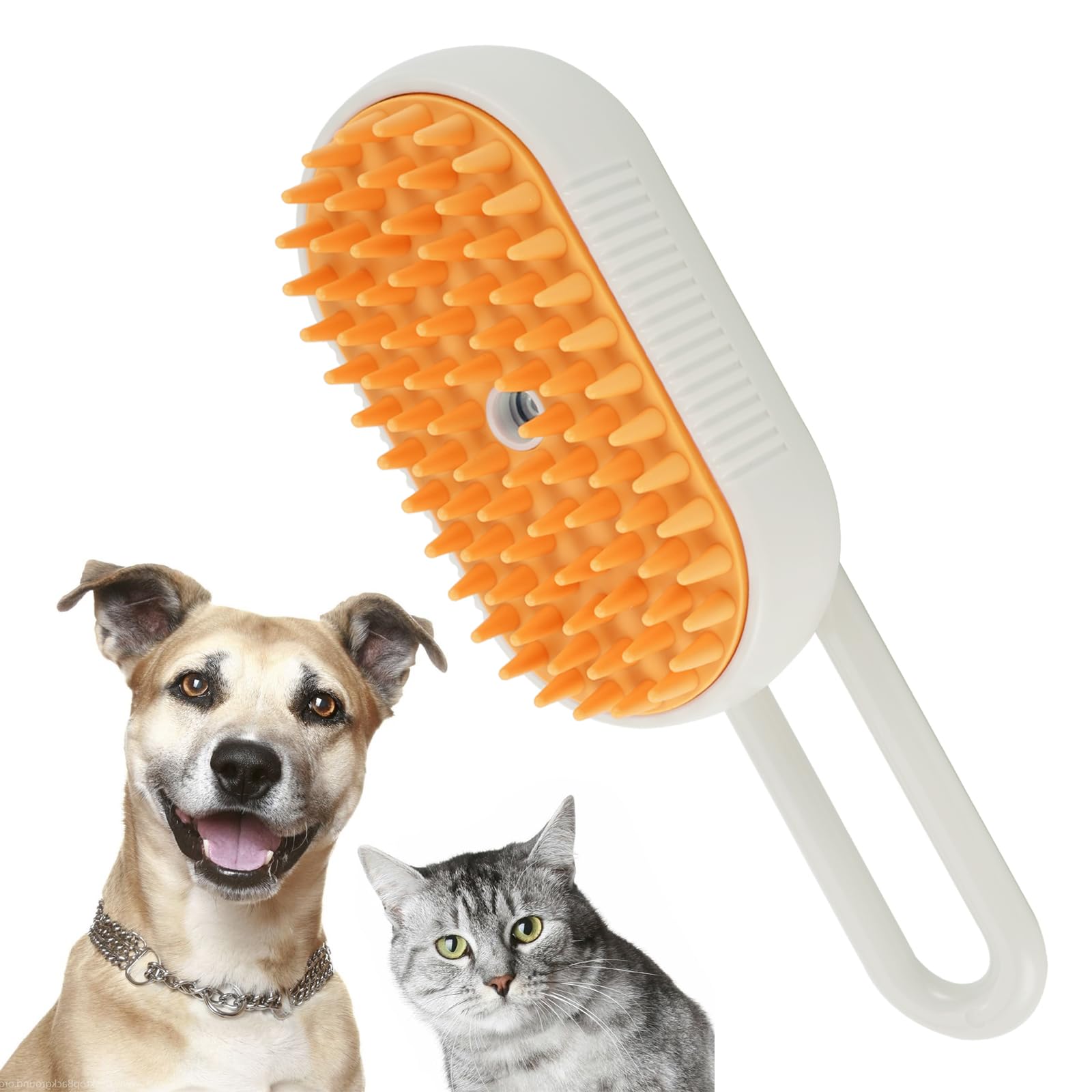 Self Cleaning Cat Steamer Brush - 3 In 1 Steam Cat Brush for Massage - Cat Grooming Comb with Steam, Pet hair brush with Water, Rechargeable Silicone Dog Steam Brush
