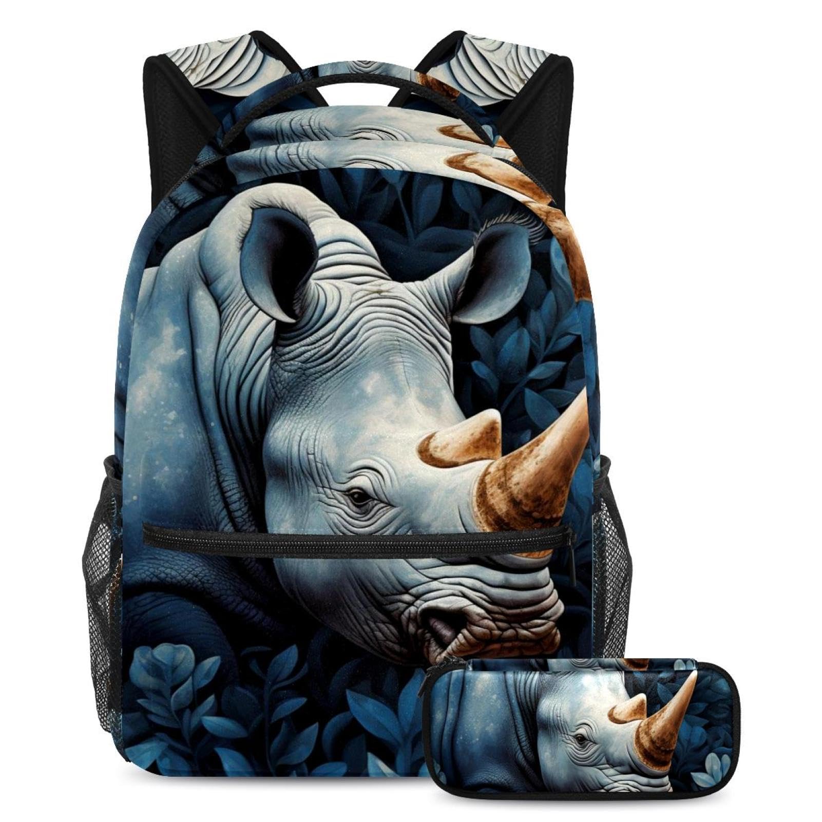 Sac à dos Rhino avec trousse 2 pièces grand format pour les élèves