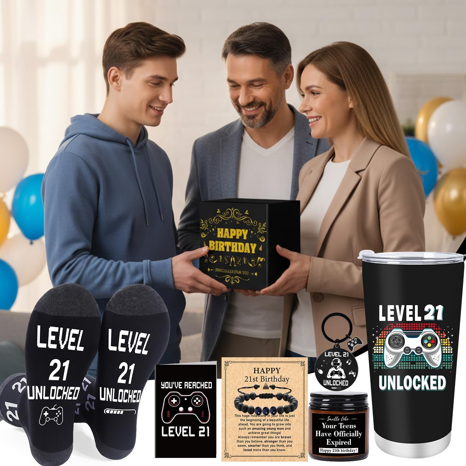 21st Birthday Gifts for Him - Vintage 21st Birthday Gifts for Men, Cool Gamer Gift Ideas for Boyfriend, Unique 21 Year Old Presents Set for Son Nephew Grandson Brother Friend - Image 6