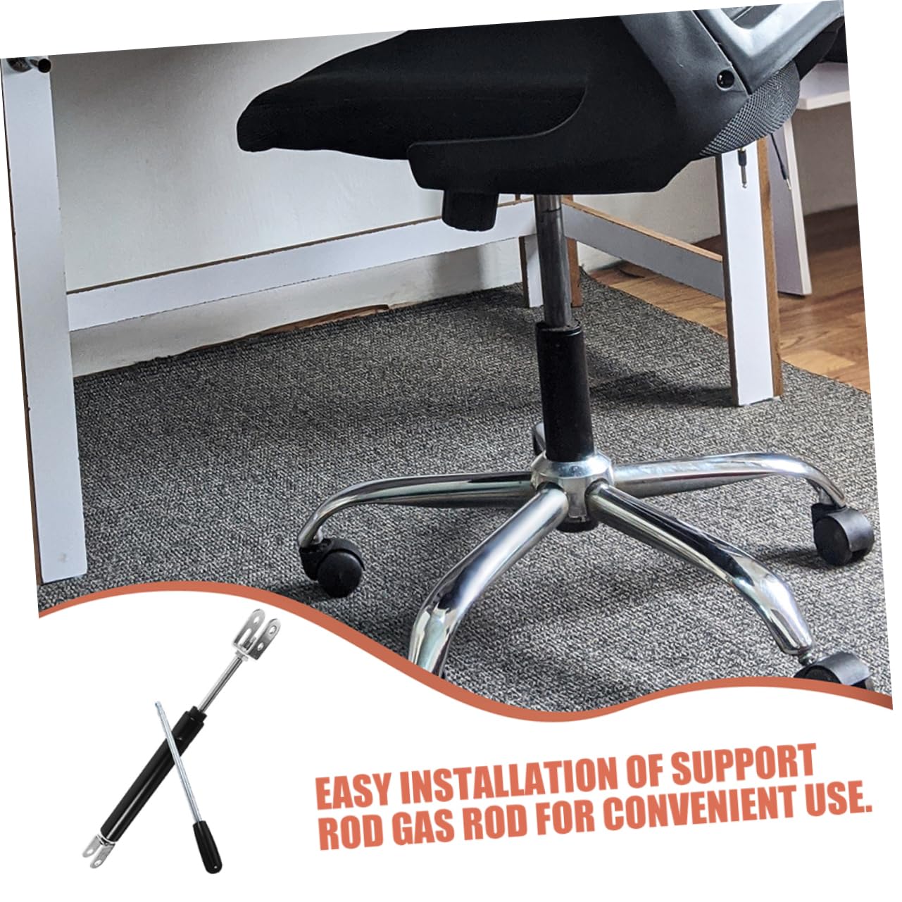 Tige de Gaz pour Fauteuil Barbier, Lot de 2 Sets, Fer Noir, 300 N | Support Renforcé, Installation Facile, Usage Salon et Coiffure, Compatible Fauteuil de Salon