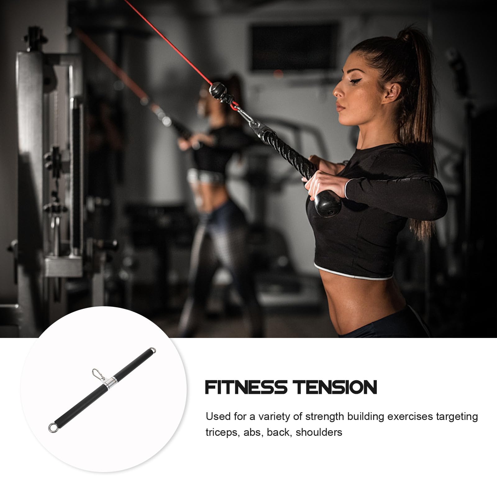 GALPADA Asta di Trazione Dritta Barra Corta con Anello Cuscinetto | Acciaio Inossidabile, 1 Pezzo, Palestra e Casa, per Attrezzature da Sollevamento e Sistemi Fitness Domestici