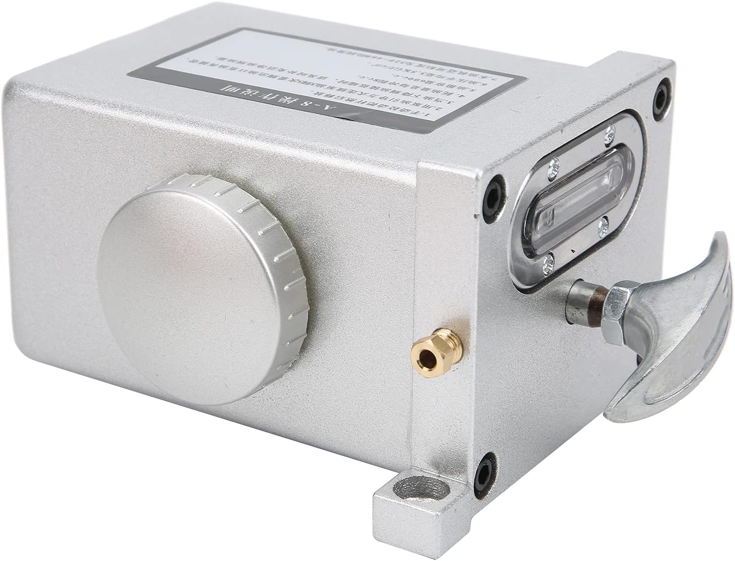Manual Lubricating Oil Pump Left Hand Operated Cast Aluminum High Pressure Lubrication System for Punch Press Lathe Milling Machine Small Equipment