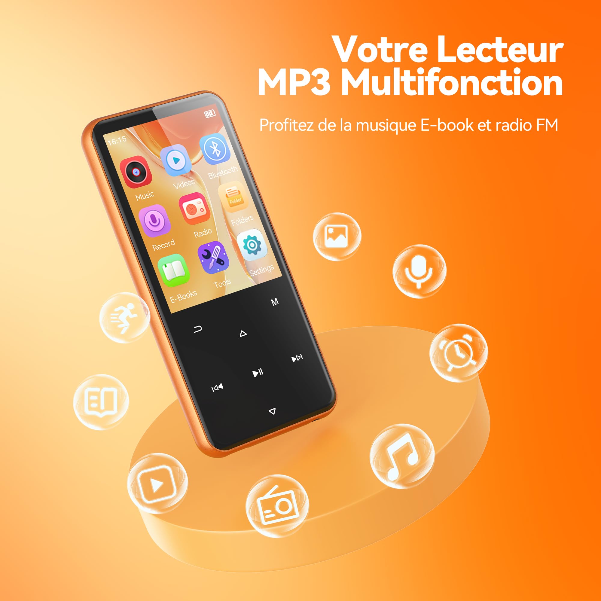 64Go MP3 Bluetooth et Etui Rigide en Matériel EVA