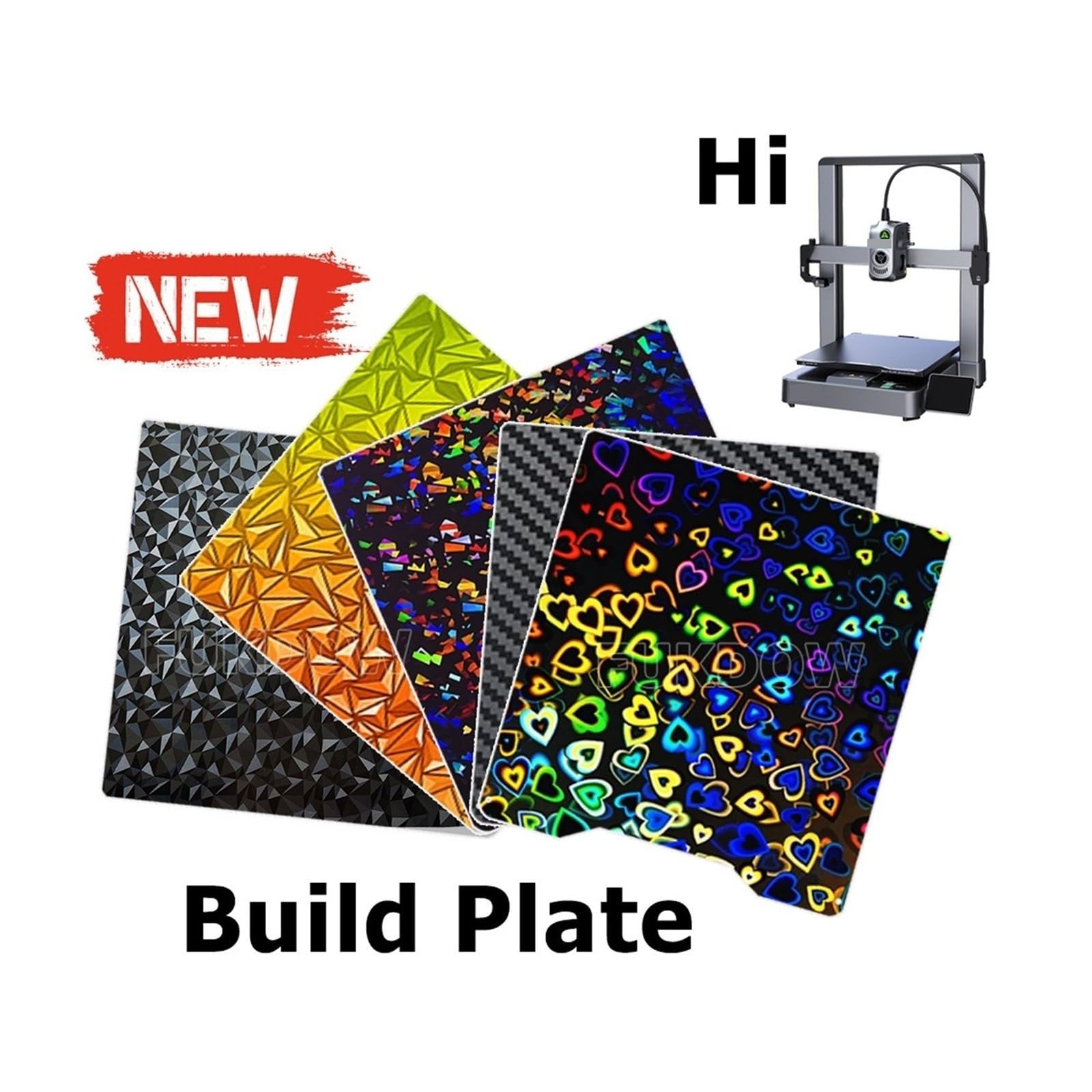 Aixinong1 For Impresora 3D Hi Combo de Acero con Resorte Texturizado de Doble Cara de 265x280 mm(Chameleon)