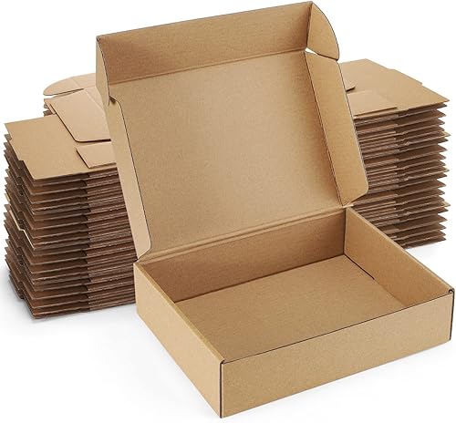 Cajas de envío de 9 x 6 x 2 pulgadas, cajas de correo pequeñas marrones, paquete de 25 sobres de cartón corrugado