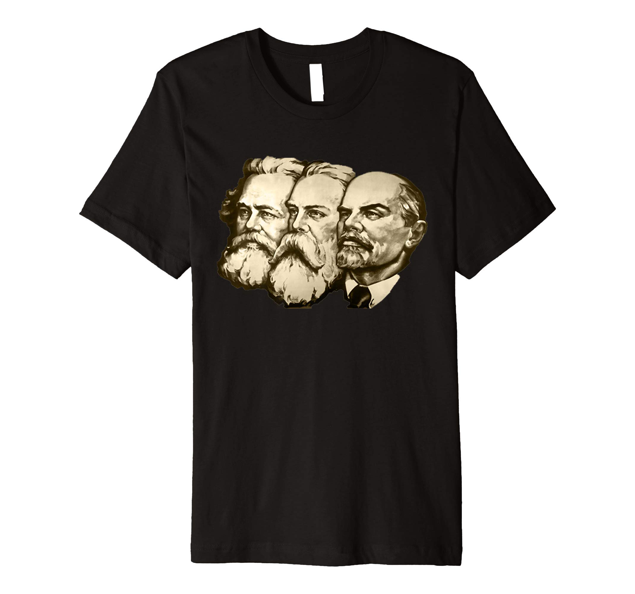 Vintage Soviet USSR Cool TeesVintage Soviet Marx Engels Lenin Russian Propaganda Poster Premium T-Shirt