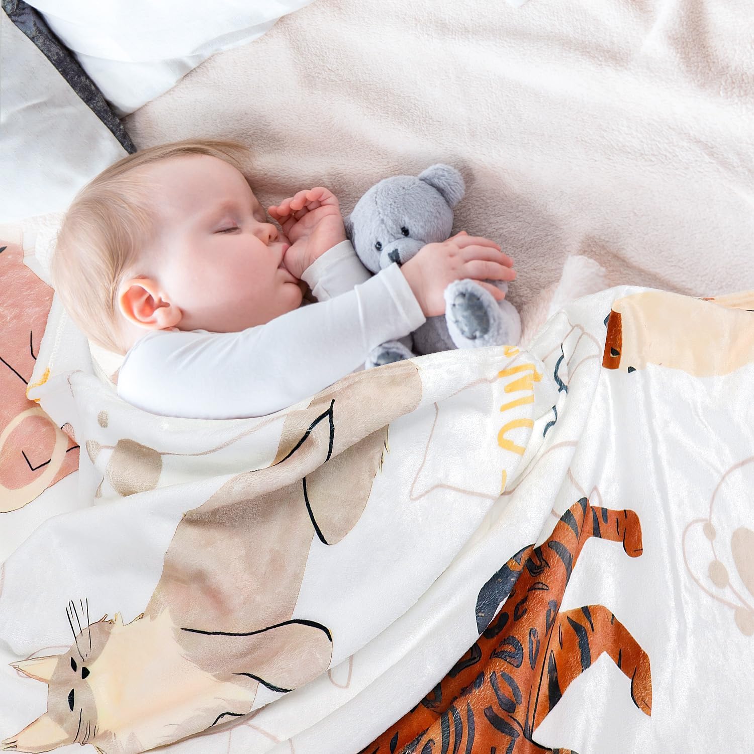 Tupmnbry Cat Blanket Animals Pet Print Throw Blanket Super Soft Flannel Fleece Throw Blanket Lightweight Fluffy Plush Fuzzy Bed Blanket for Couch 50"X60" - Image 3