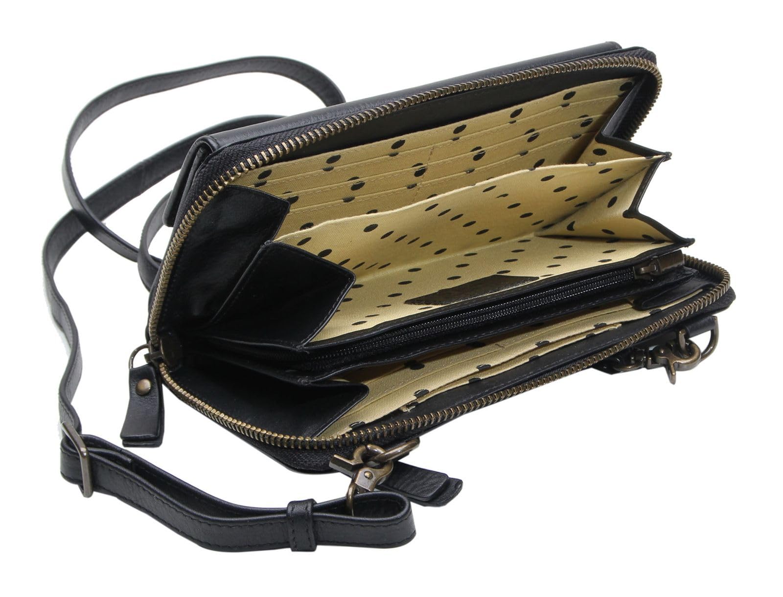Esquire Cuero Monedero Bolsa para móvil Peru Phone Wallet Bag Black Negro