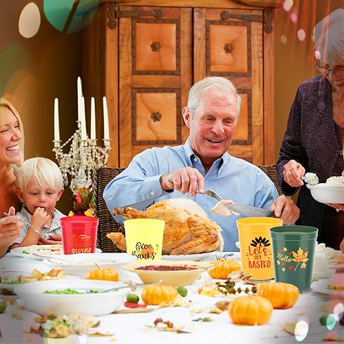 Miniatura 5 de Vasos de fiesta de Acción de Gracias, paquete de 20 vasos de plástico de estadio de 16 onzas, perfectos para cena de Acción de Gracias, fiesta de