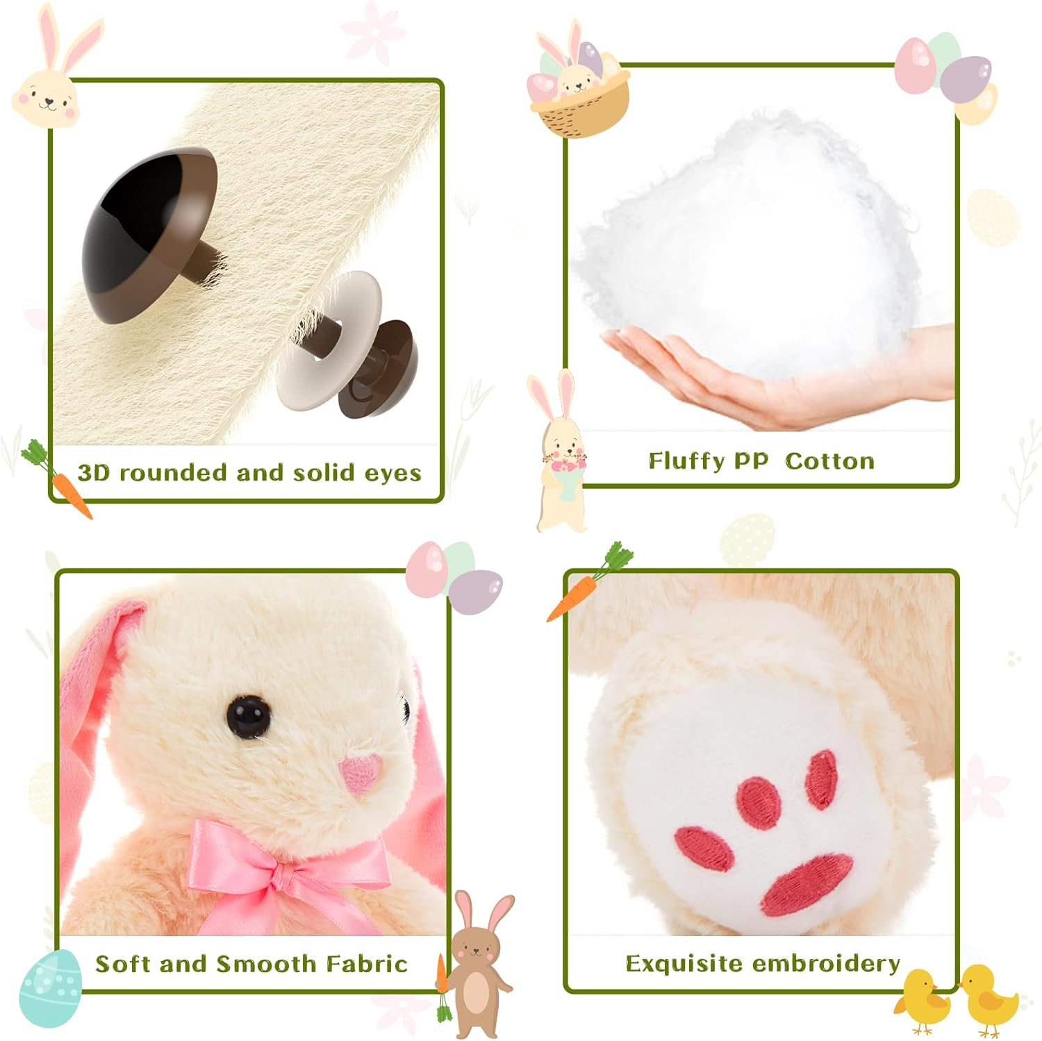 MaoGoLan 6 Pack Floppy Bunny Stuffed Animals 12 inch Easter Bunnies Bulk, Cute Plush Rabbit Toys Easter Gift Basket Stuffers for Kids Girls Party Favors Spring Decorations (Machine Washable)