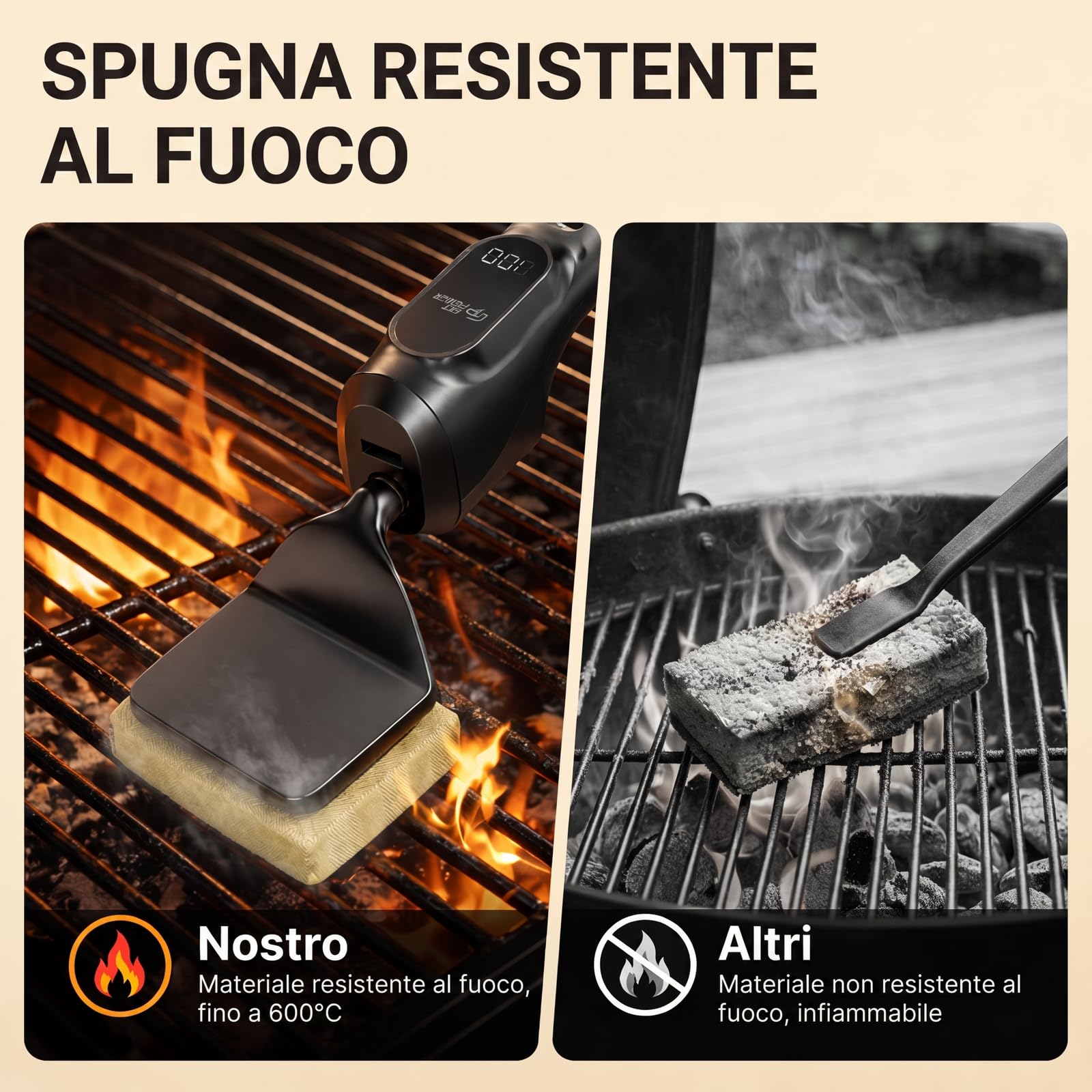 Spazzola elettrica per barbecue, controllo automatico della velocità, senza fili, ricaricabile, compatibile con la maggior parte dei dispositivi per barbecue, Autonomia della batteria di 4 ore | Senza fili, ricaricabile, compatibile con la maggior parte d