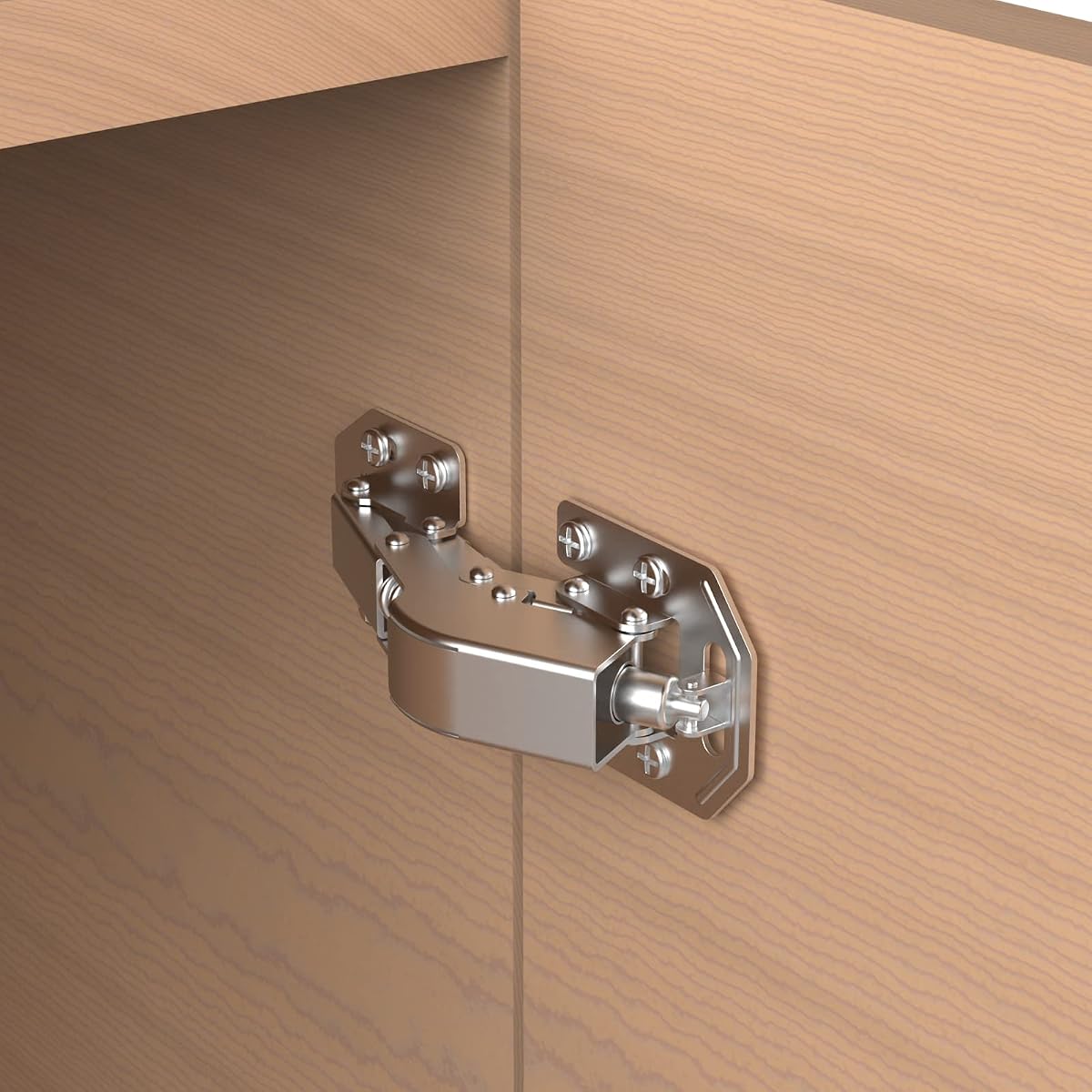10 Pack 90 Degree Soft Close Surface Mount Spring Hinges, Easy Installation No Pre-drilled, Noiseless Frameless Hidden Concealed Kitchen Cabinet Hinge for Cupboard Folded Replacement Hardware