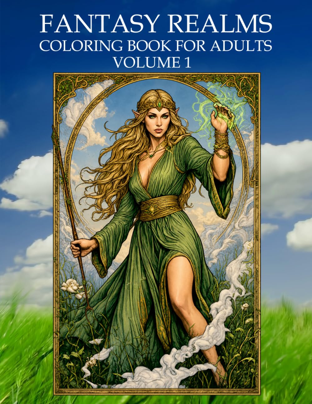 Fantasy Realms Coloring Book For Adults: Volume 1