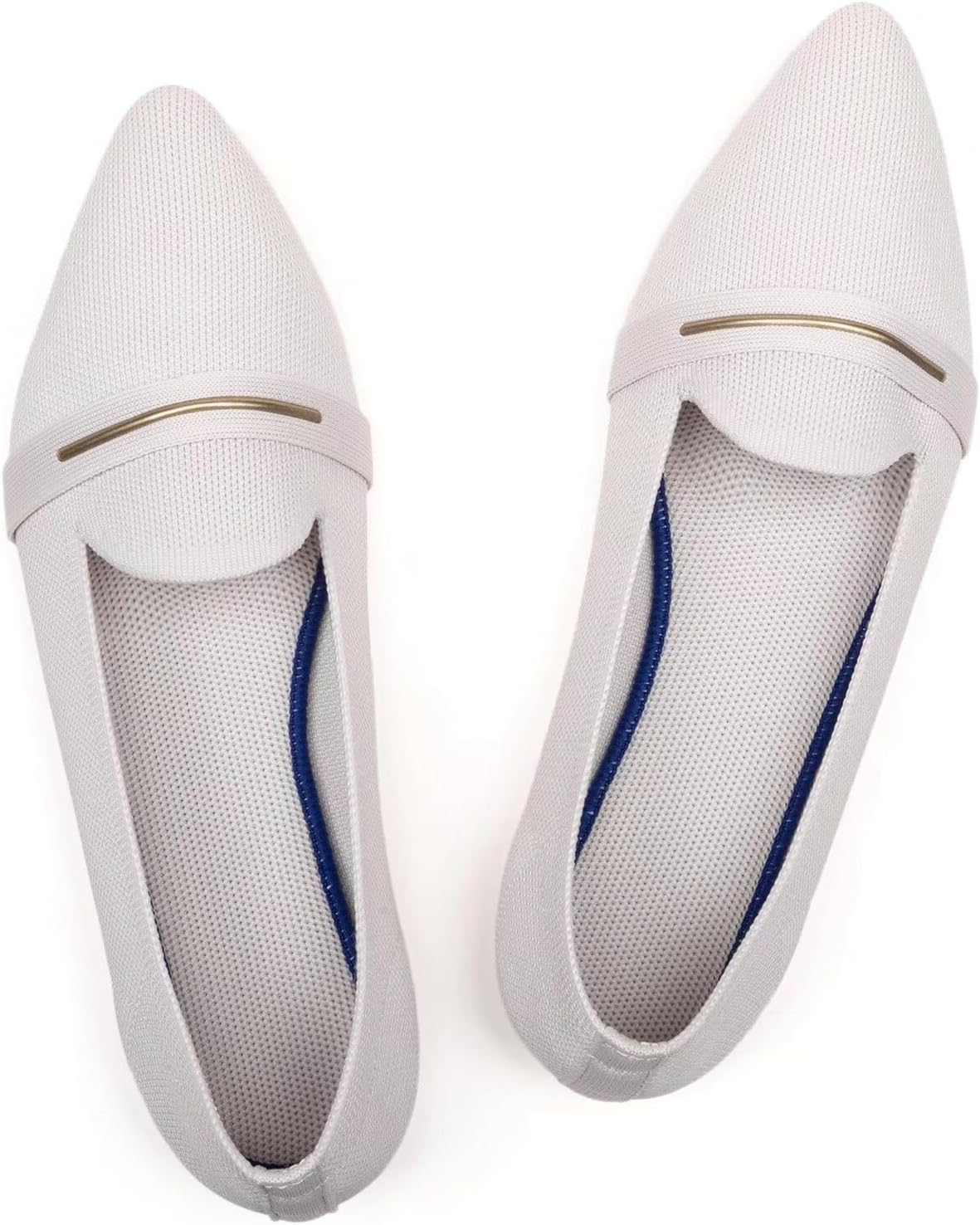 Frank Mully Women's Casual Loafer Flats Slip On Loafer Shoes Comfortable Knit Flat Shoes Classics Pointy Toe Loafer Flats,for Work,Travel