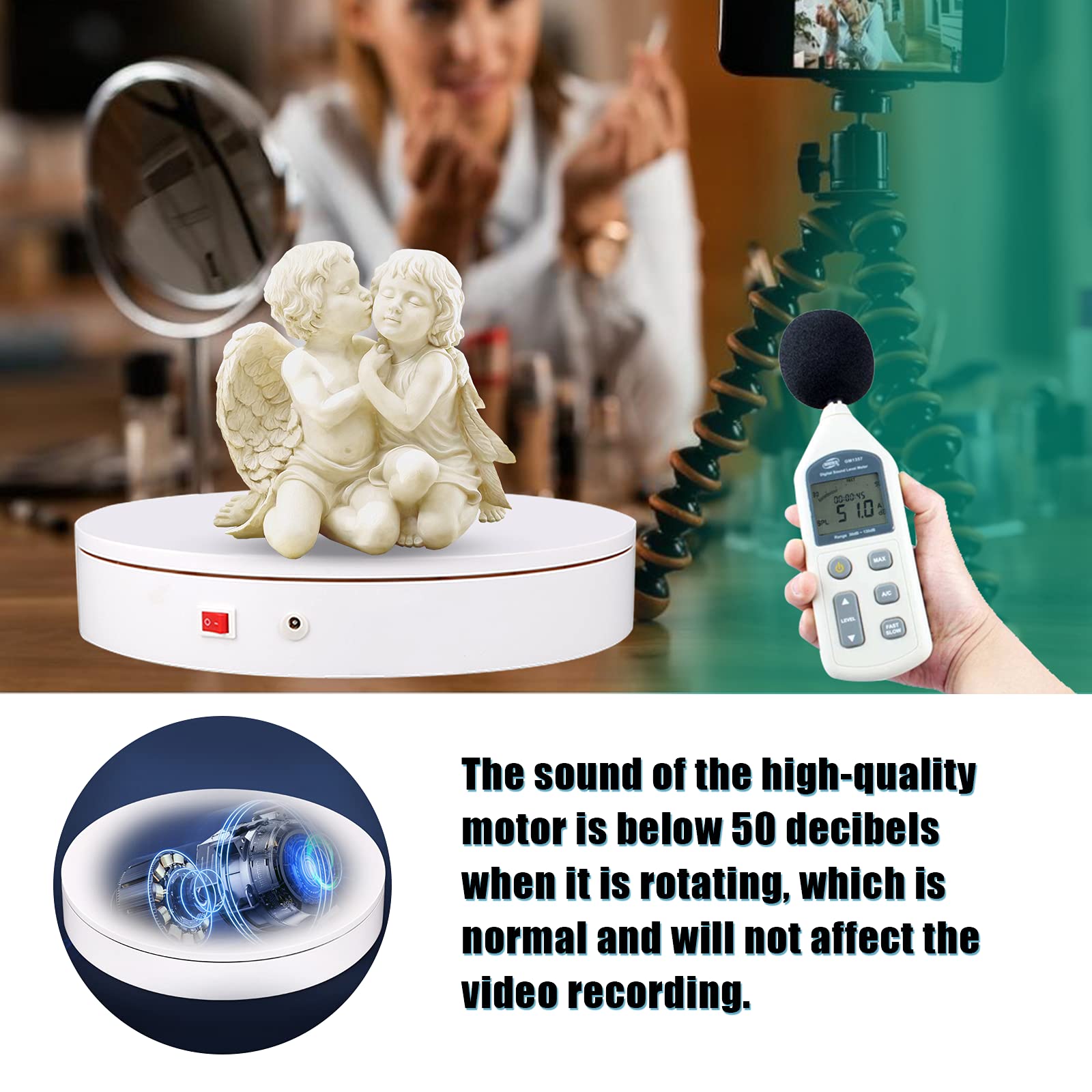 BAOSHISHAN Remote Control Rotating Turntable Photography Turntable