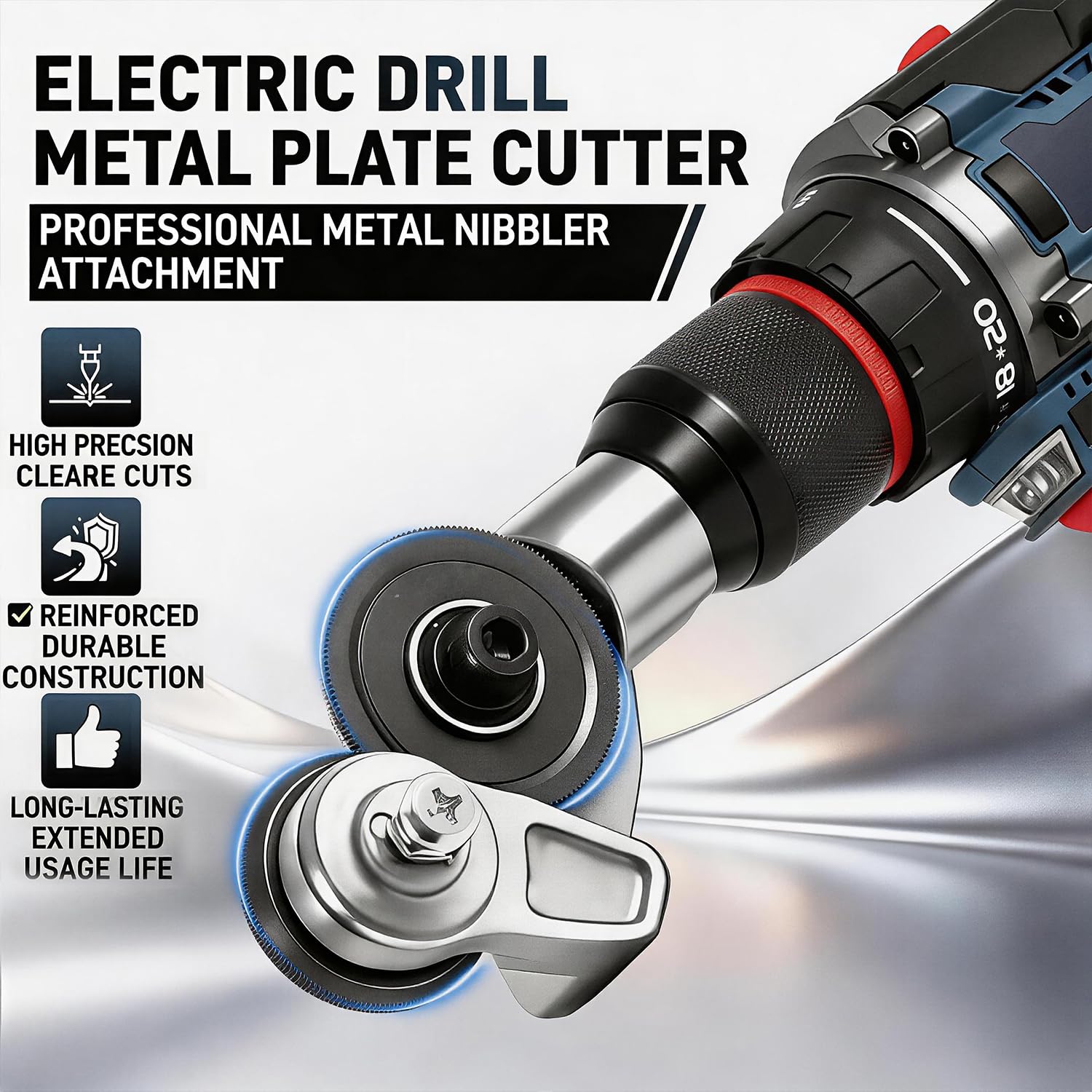 Electric Drill Plate Cutter - Metal Nibbler Attachment -3 Electric Drill Plate Cutter - Metal Nibbler Attachment -3