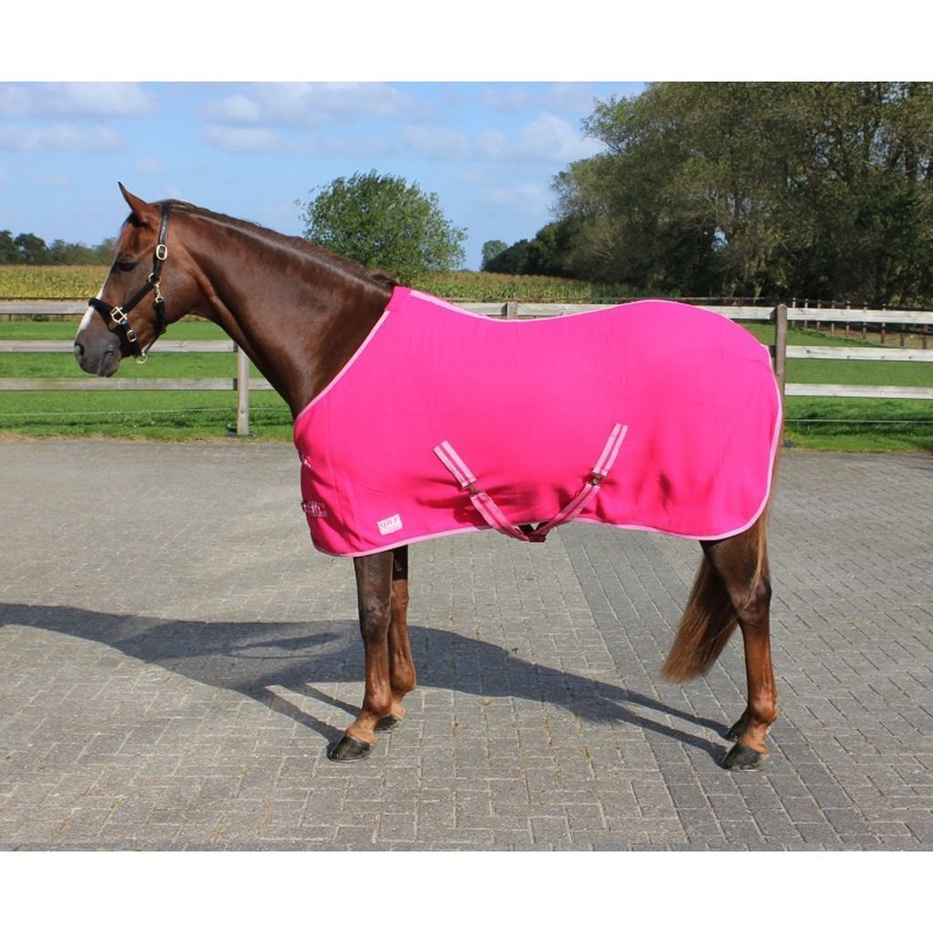 QHP Coperta in Pile per Cavalli con Cinghia Color