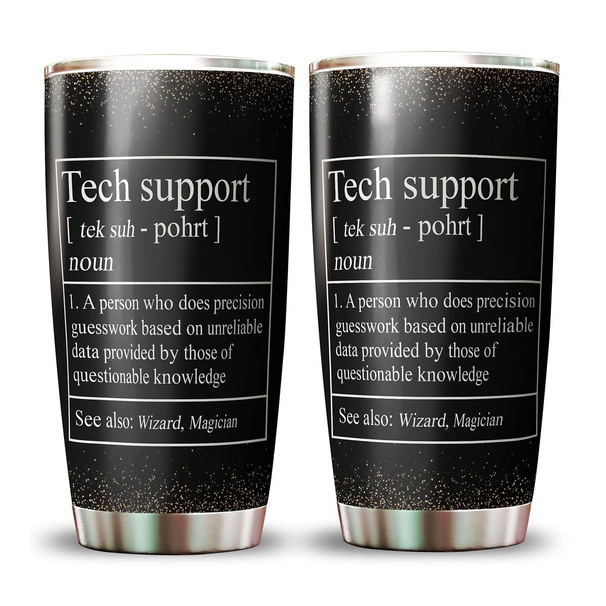 Tech Support Definition Tumbler, Funny Cute Computer Nerd Wizard Magician Work Stainless Steel 20oz Tumbler (20oz)