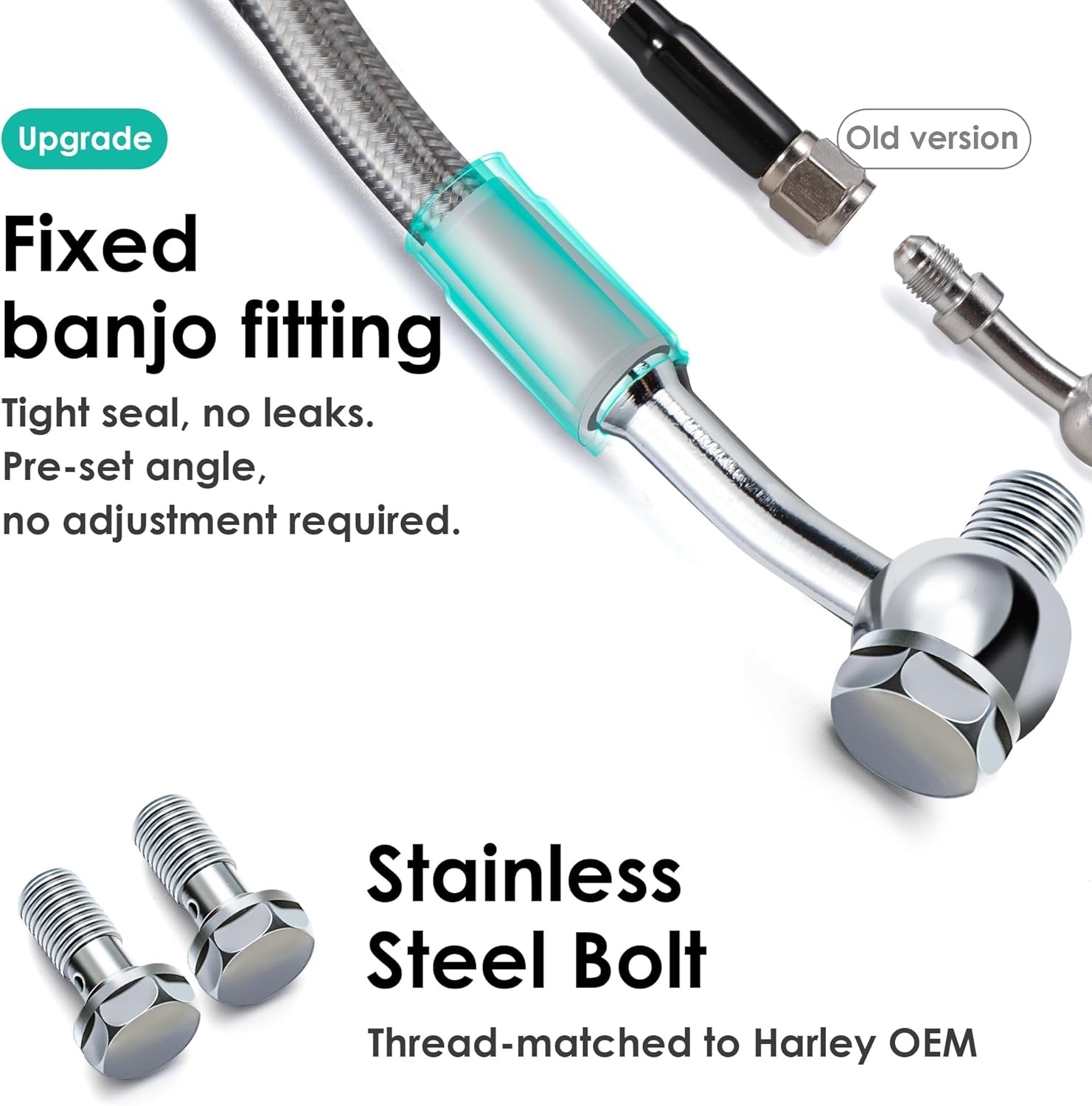 MoKitDora Stainless Steel Braided 42.5" Throttle Cable and 44.5" Front Brake Lines for 2014-2022 Harley Sportsrer Models 14" Bars, Silver