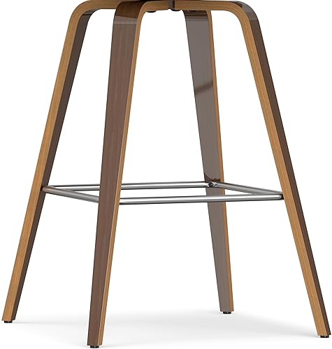 Miniatura 109 de SIMPLIHOME Randolph - Taburete moderno de mediados de siglo de madera curvada de 28 pulgadas (juego de 2) en piel sintética vegana gris piedra para