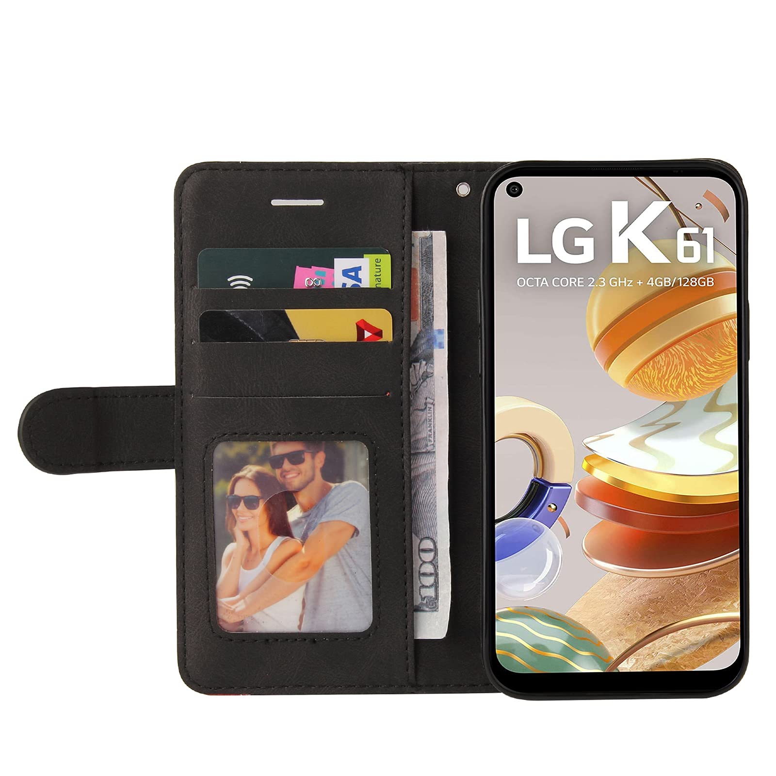 Custodia Portafoglio Floreale Per LG K61 - Cover Con Portacarte E Supporto - Foto 13