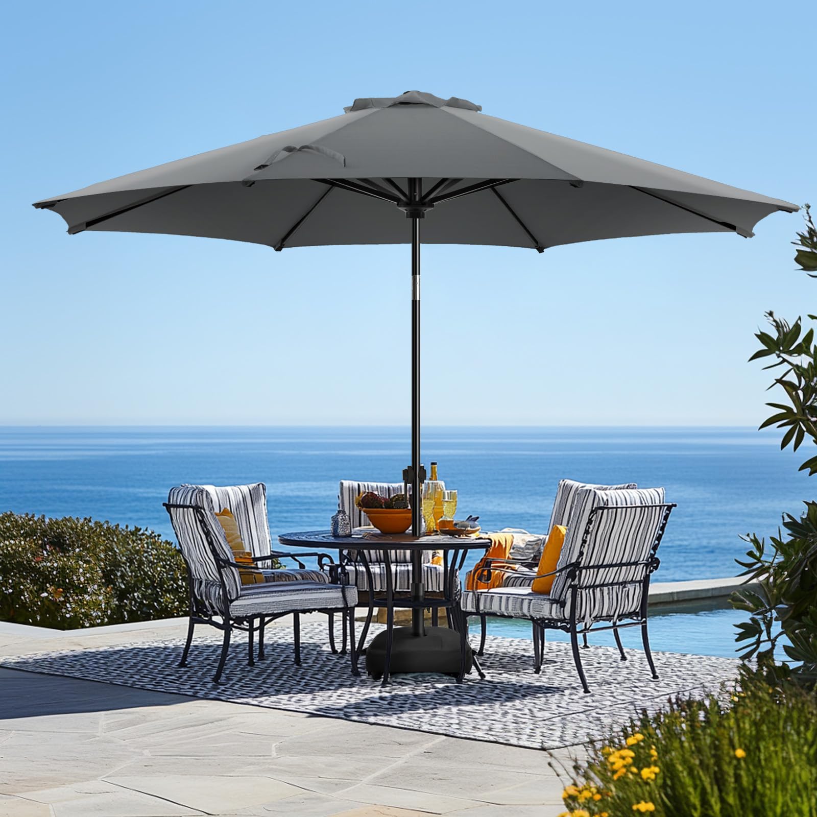 wikiwiki 10FT Patio Umbrella with Base