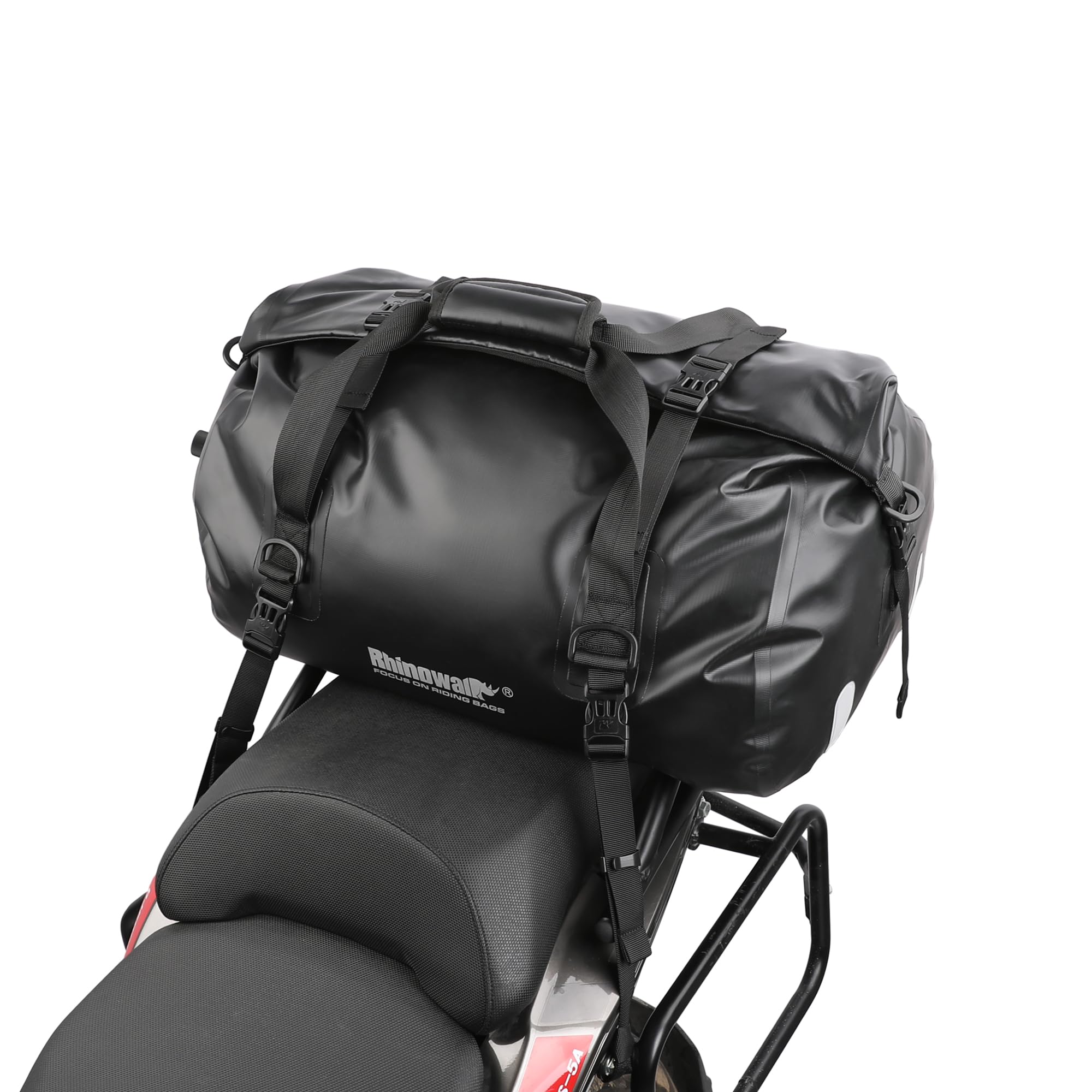 Rhinowalk 45L Motorrad Gepäcktasche Wasserdicht Große Satteltasche mit Luftventil – Reißfeste Hecktasche für Reise & Touring