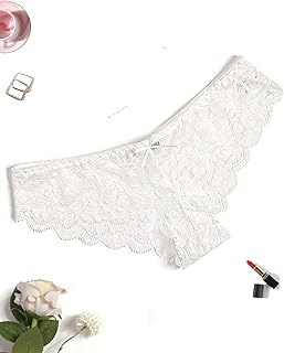 Women Floral Lace Panties Sexy Hipster Underwear Cheeky Bikini Panties V-Shape Waistband Tangas