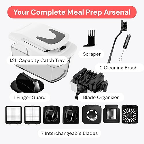 Miniatura 87 de Fullstar The Original Pro Chopper - Picador de verduras y espiralizador, picador de alimentos con recipiente, rebanador de frutas, utensilios