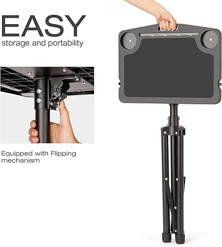 Miniatura 8 de Escritorio de ciclismo para interiores, mesa plegable con superficie antideslizante, soporte de computadora de altura ajustable, entrenador de