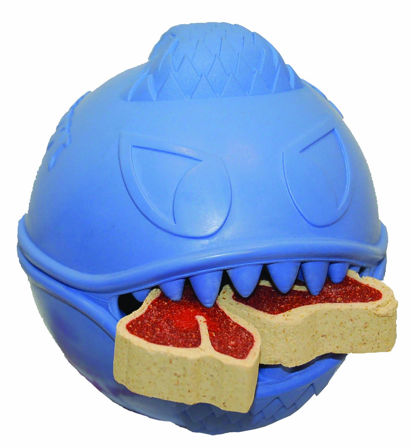 Jolly Pets Monster Ball Bouncing Dog Toy Treat Holder 3 5 Inches Blue