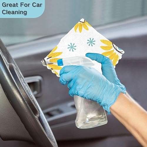 Miniatura 7 de Boho Evil Eye on Yellow Daisy 6 Pack Quick Dry Microfiber Cleaning Towels Kitchen Decor Quality Cooking Towels for Bathroom Table