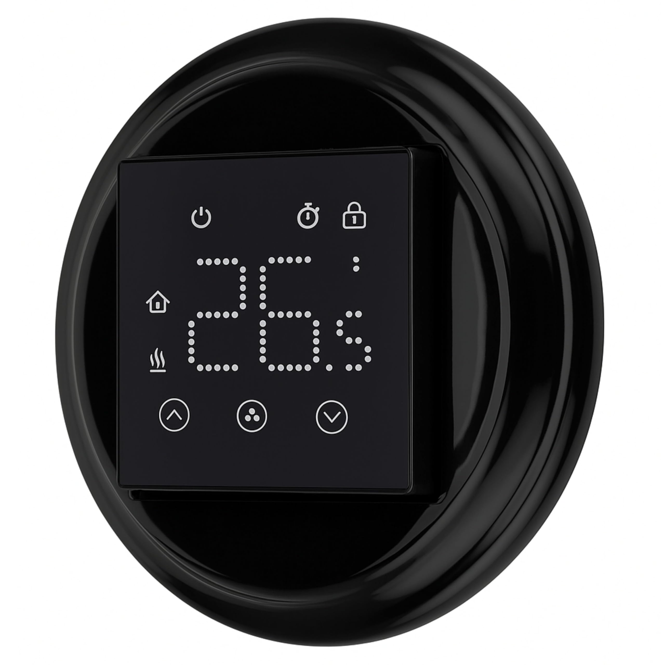 Unterputz Porzellan Retro Digitaler Raumthermostat mit externem Bodensensor, Serie PR1 schwarz